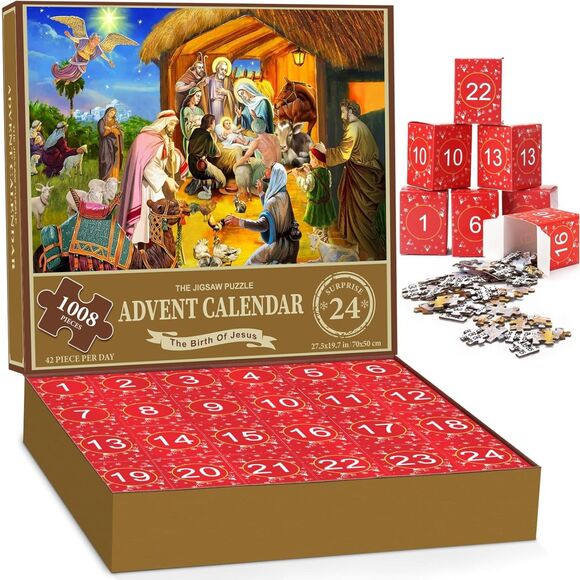Advent Calendar Nativity Jigsaw Puzzle - Picture 1 of 5